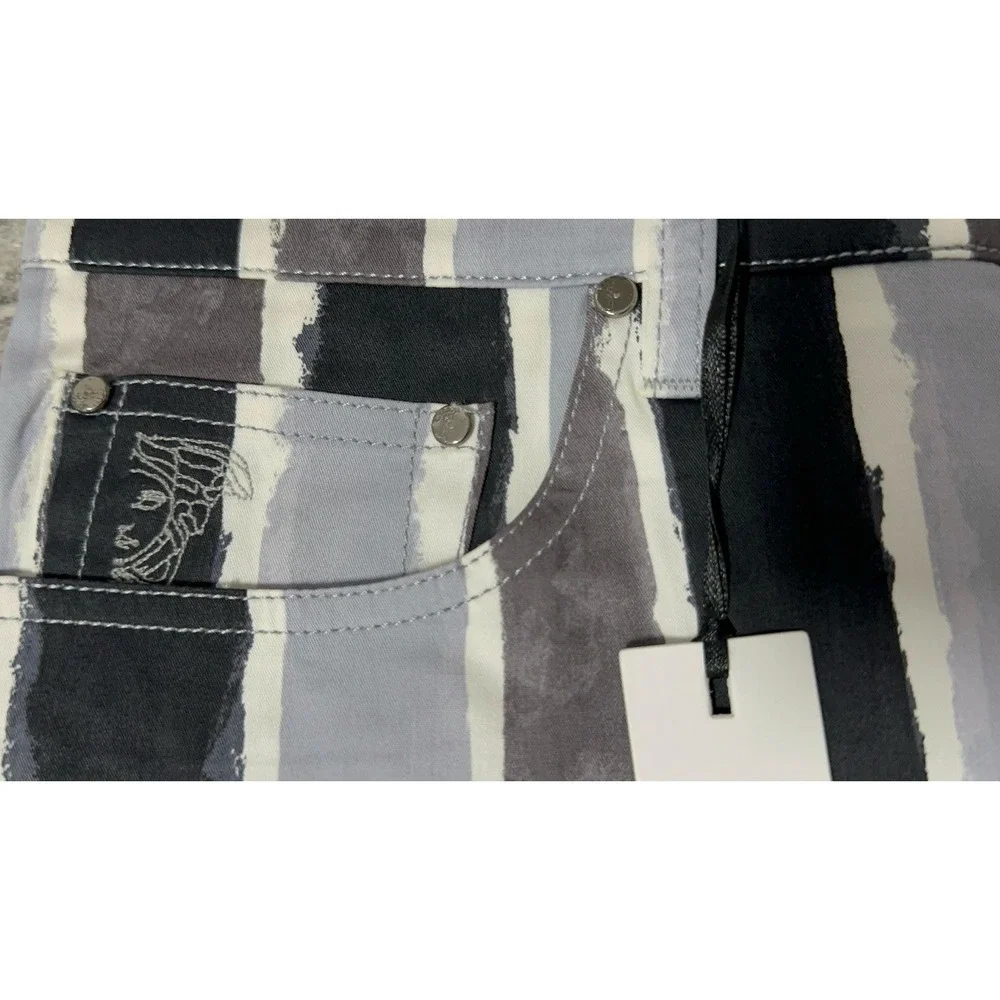 Versace Collection‎ Men's Slim Fit Striped Pants Black Gray 32W New